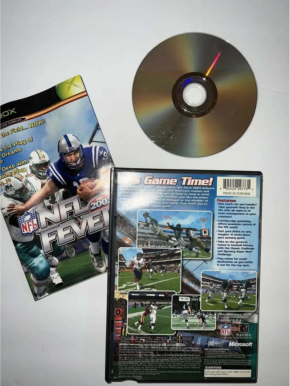 NFL Fever 2003 (Microsoft Xbox, 2002) Complete With Manual